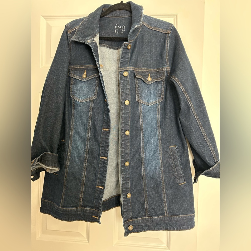 Denim and Company, Jean jacket. Pea coat style Large.